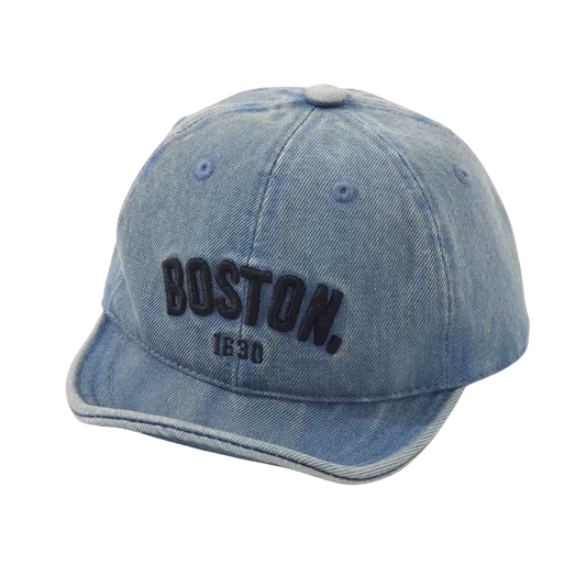 Fashion Children Sunshade Cap Embroidery Letter Baby Duck Tongue Hat Blue Denim Peaked Hats 6-18Months Kids Baseball Caps