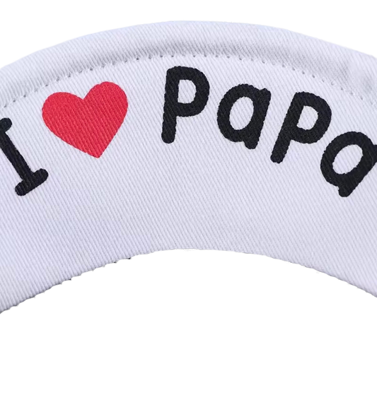 Baby I love mama/papa denim cap